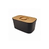 Хлебница пластиковая с разделочной доской из бамбука черная Bread Bin, JOSEPH JOSEPH 81103